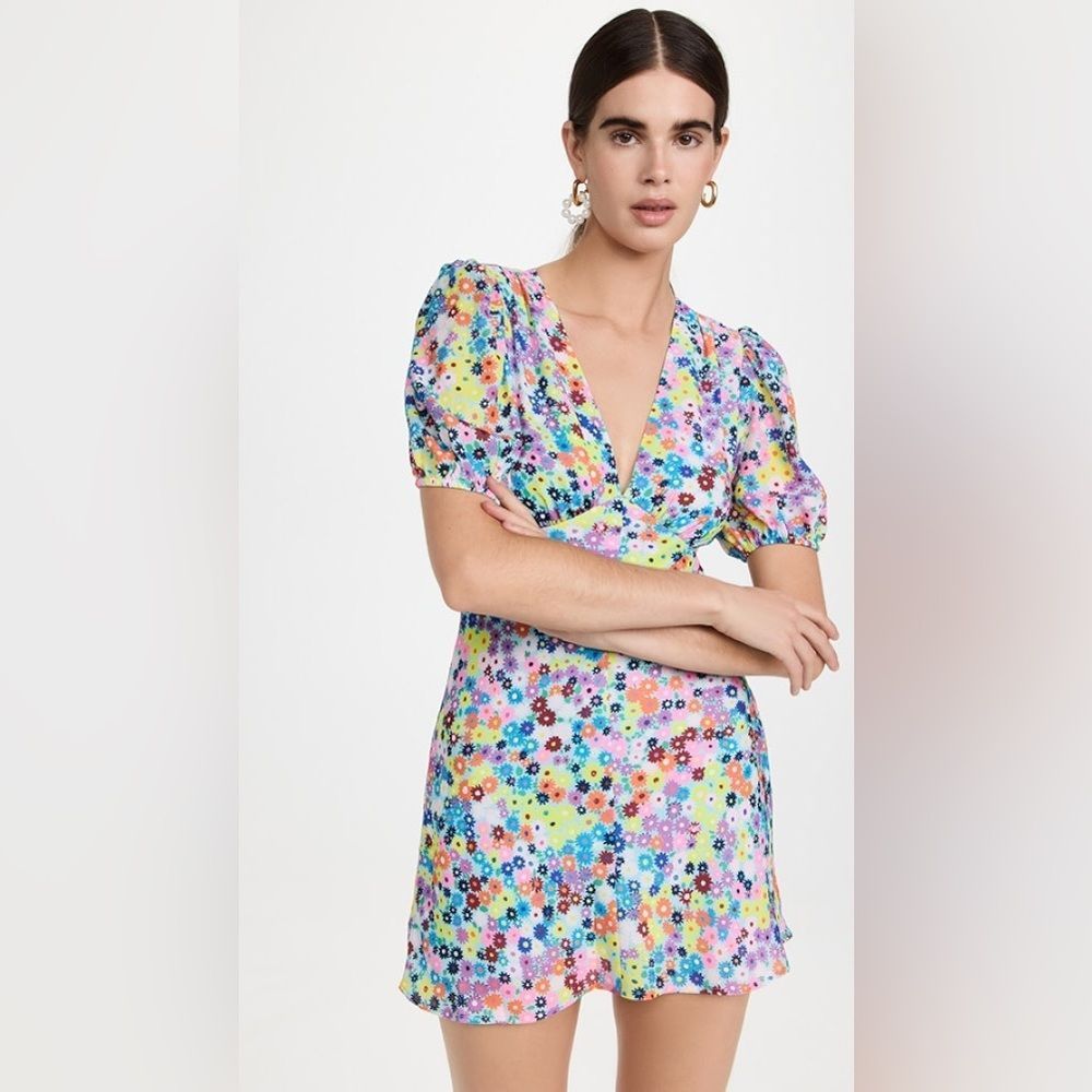 STAUD Milla Mini Dress in Summer Flower Market